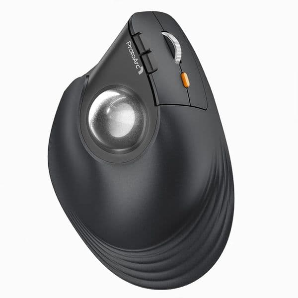 ProtoArc Vertical Wireless Trackball Mouse EM05 NL Bluetooth Ergonomic Rollerball Mouse Rechargeable Computer Laptop Thumb Mouse 251121
