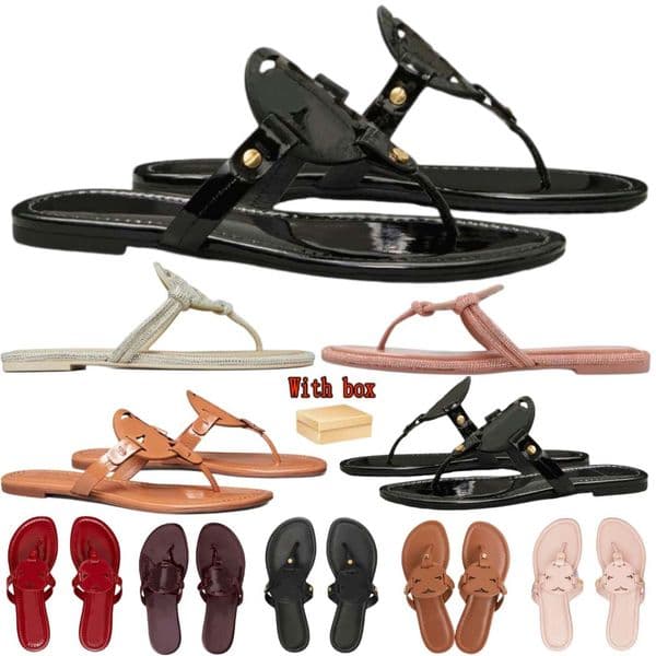 flip flops slippers with box Womens designer slides fashion Summer Beach Casual Designer Slippers top quality black white sandals 17