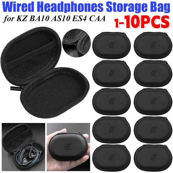1-10PCS Earphone Pouch Wired Headphones Storage Bag Universal Earbuds Bags for KZ BA10 AS10 ES4 CAA Wired Earphone Case HolderW251124
