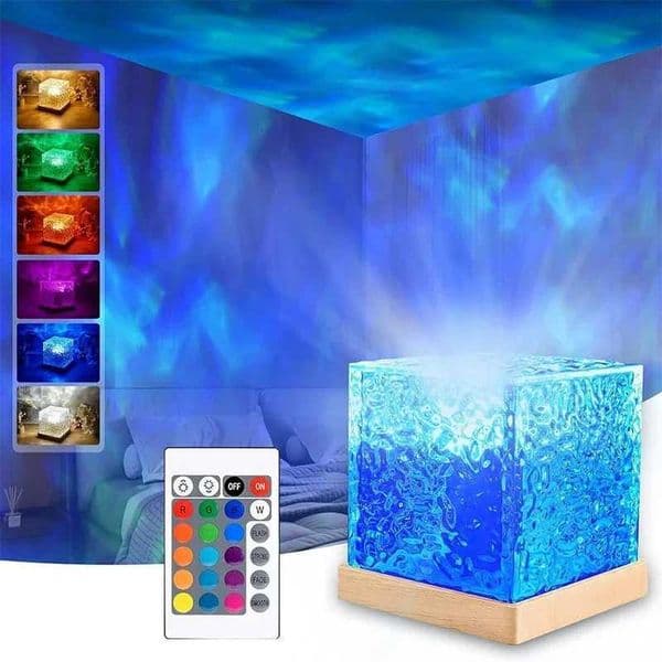 Ocean Wave Projector Light 16 Colors Midnight Aura Aurora Glow Lamp Home Office Bar Restaurant Underwater Projector Night LightW251124