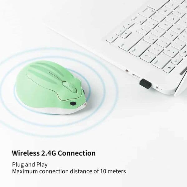 Wireless 24G Mouse Cute Hamster Appearance Mause Mute Button Light Weight Portable Mice Compatible Office Use Kid ToyM251124