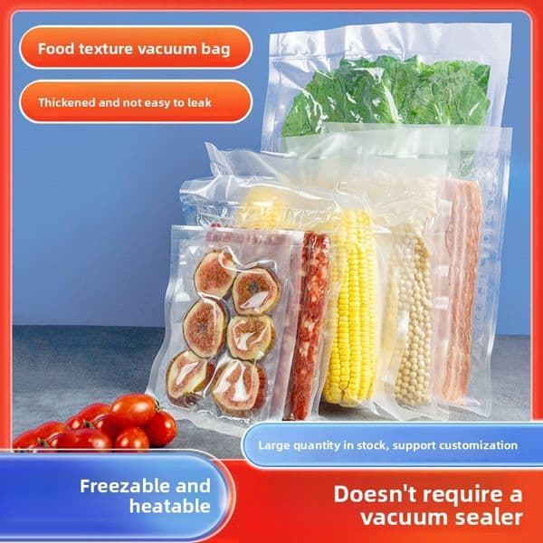 Manufacturer Thickened Textured Vacuum Food Household Air Extraction Compression Fresh-keeping Zongzi Sealing Nylon Packaging Bags