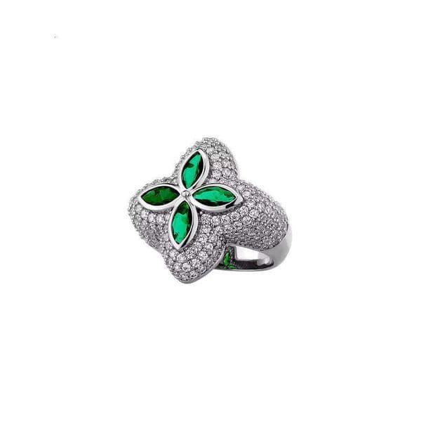 2025 New Design Brass 18k Gold Plated Hip Hop Green 5A VVS Moissanite Ring Men and Women Party Gift Jewelry