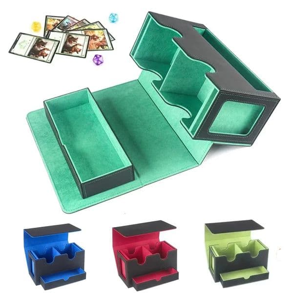 1Pc PU Leather Cards Storage Box for Trading Commander Card Deck Case Magnetic Closure Card Holder Fits for Magic Game Cards 251121