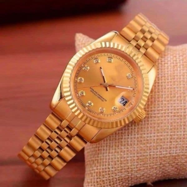 Fashion Men Watch Calendar Stainless Steel Business Casual Quartz Male Wristwatch 1359