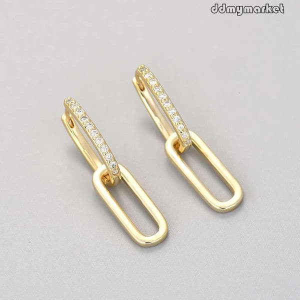 DH collections: Korean inspired Minimalist and Unique Micro Free shipping set Zircon - inlaid Elliptical Ear Clips for Women ddmymarket
