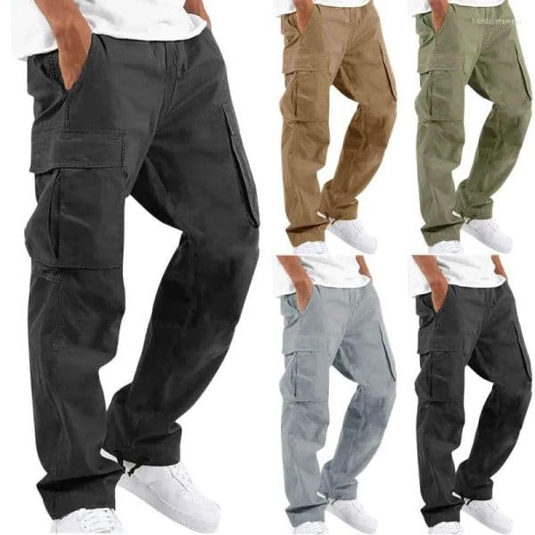 Skinny Joggers Casual Trousers Summer Cargo Pants Men Zipper Streetwear Mem Multi-Pockets Pants