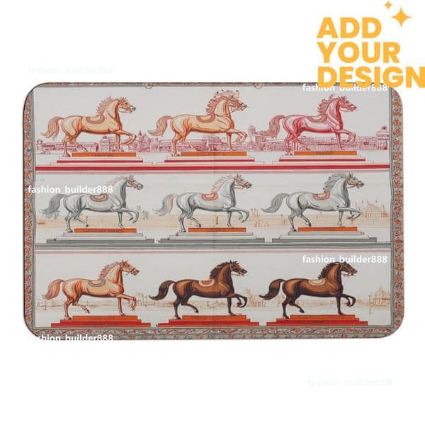 Custom H Designer Horse Luxury Rug for Bedroom Living Room Sofa Home Doormat Decor Kids Non slip Floor Mat H56
