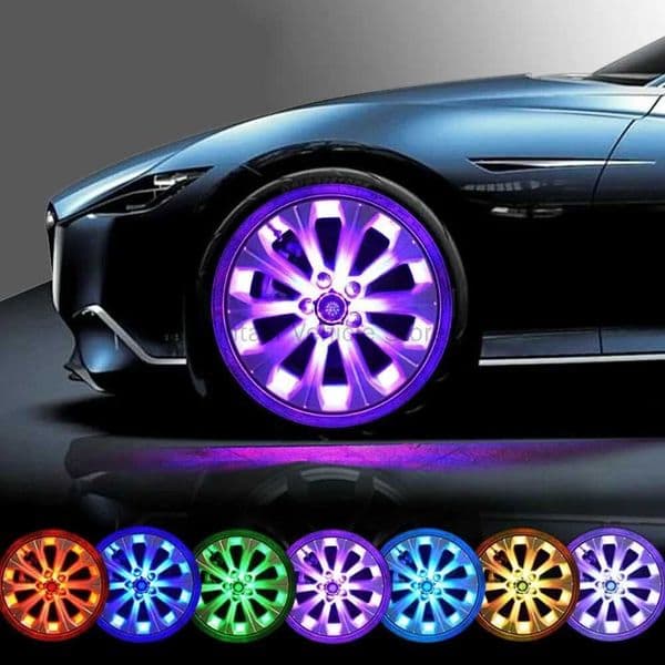 1/2/4pcs LED Light Solar Energy Flash Car Wheel light Hub bulb Tire Tyre Valve Cap Lamp Wheel Center Caps Wheels Tires Car LightW251124