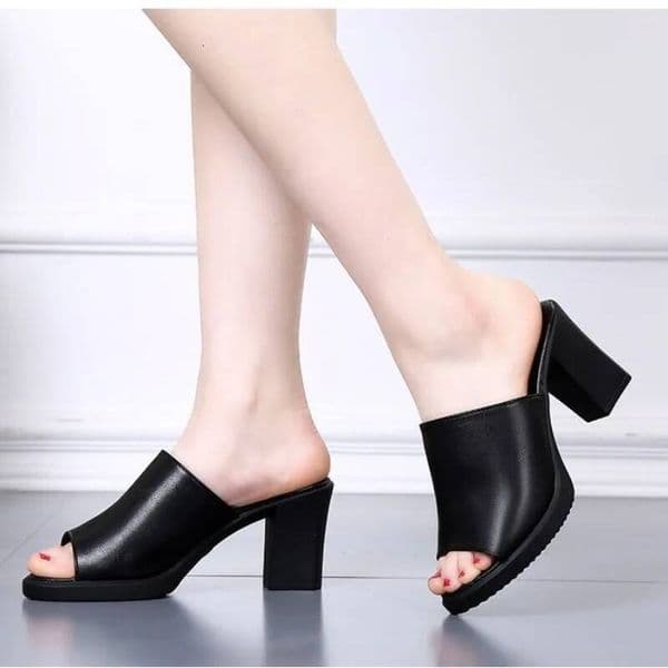 Ddmysports Women S Slippers And Ladies Sandals Black Slides Heeled Job Shoes Leather Comfortable Elegan Fashion Designer Luxury Trend Outdoor Shoes