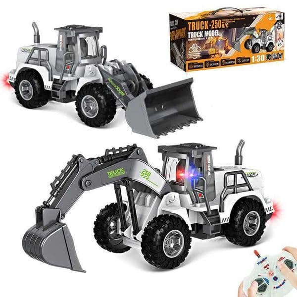 Electric Remote Control Car Toys for Kids RC Cars Truck Excavator Bulldozer Road Roller with LED Lights Children Birthday GiftsW251124