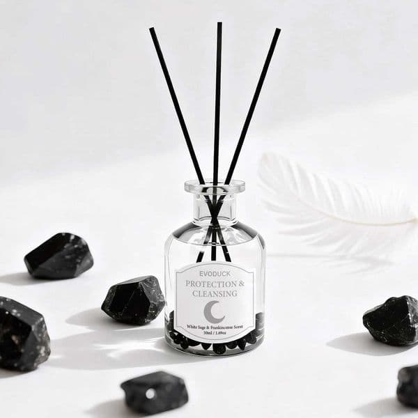 50ml Aromatherapy Essential Oil Flameless White Sage Oil With Reed Diffuser Stick Home Room Air Freshener DecorW251124