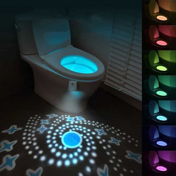 Toilet Night Lights Motion Activated Toilet Bowl Light 7Color Changing Bathroom Decoration LED Nightlight Night Lamp Smart LightW251124