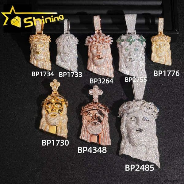 VVS Moissanite Pass Moissanite Tester 925 Sterling Silver Jesus Custom Hip Hop Jewelry Charm Pendant dq