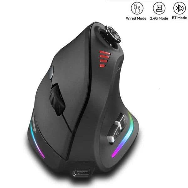 Wireless Vertical Mouse with jostikBacklit Gaming Mouse Programmable Button 24000DPI Ergonomic Mice for Mac WindowsM251124