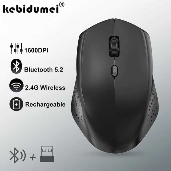 52 Mouse 24G Wireless Dual Mode Mouse Rechargeable Gaming Mouse Ergonomic Silent Mouse 1600DPI For MacBook Laptop PCM251124