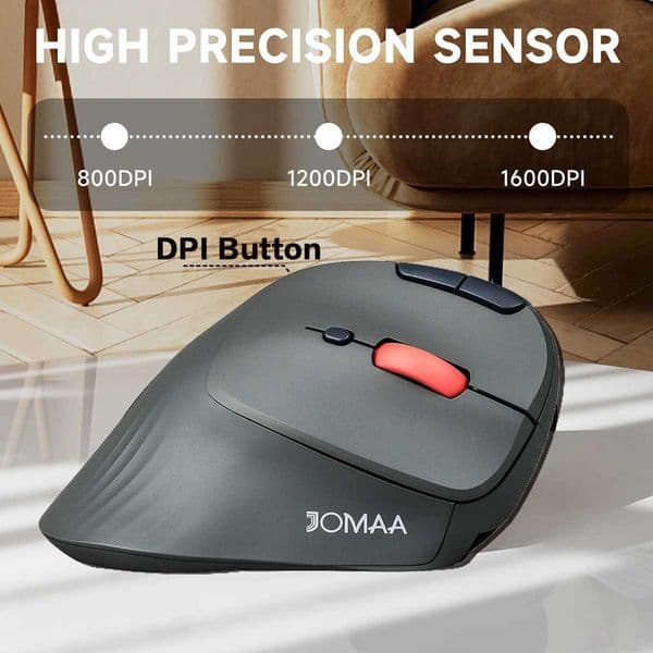 Ergonomic /24G Wireless Trackball Mouse for PC/Laptop/DesktopRechargeable Optical Vertical Mouse with Silent DesignM251124