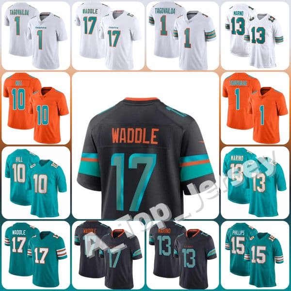 Custom Football Jerseys Men Women Youth Tua Tagovailoa 10 Tyreek Hill Jaylen Waddle Dan Marino Jason Taylor Odell Beckham Jr Jalen Ramsey Mostert DeVon Achane jersey