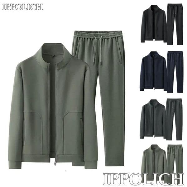 Men Autumn Casual Set Comfortable Breathable Windproof Standing Collar Male Outdoor Sports Suit Fitness Running Sport 251121