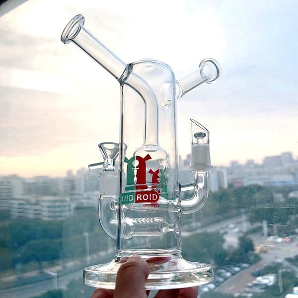 12.5inchs Double Recycler Bong Big Hookahs Smoking Glass Water Pipes Bubbler Oil Water Bongs With 14mm Bowl