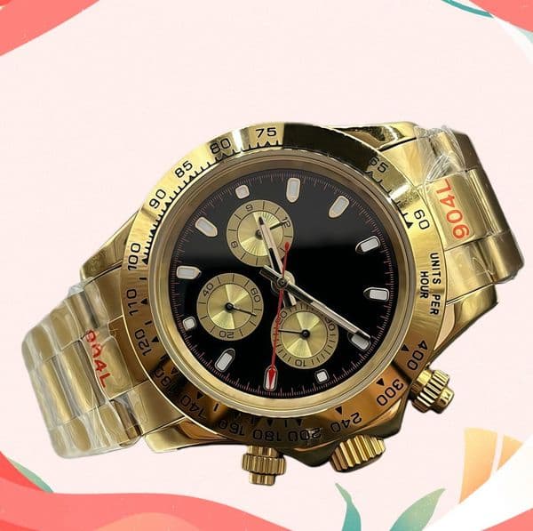 Luxury Designer Automatic Watch Men's Mechanical Watch Rubber Gold Strap High Quality 40MM Sapphire Swimming Luxury Watch Black Dial Men's Automatic Christmas Watch