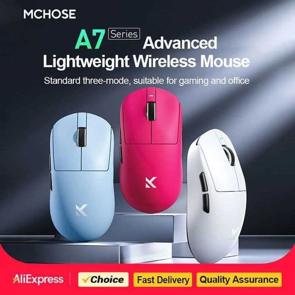 MCHOSE A7 Pro Wireless E-sports Gaming Mouse Rechargeable PAW3395 Lightweight Ergonomic 24G Wireless MouseM251124