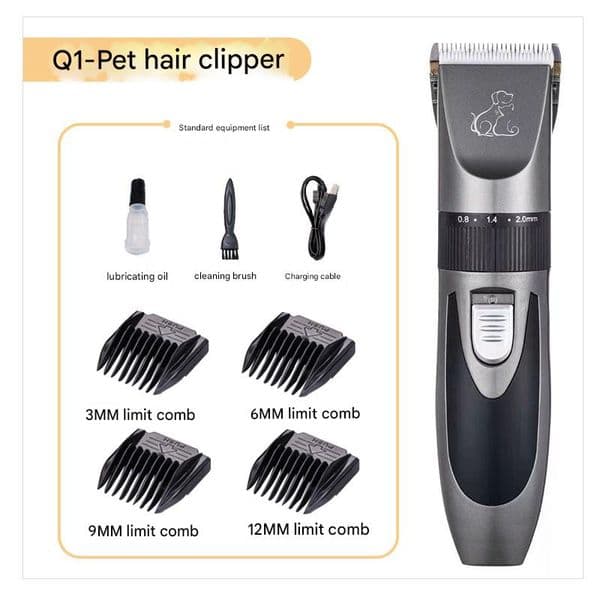 Dog Clipper Low Noise, Dog Grooming Kit with Rechargeable, Dog Shaver Cordless Electric Quiet Hair Clipper Set for Dog Cats Pets