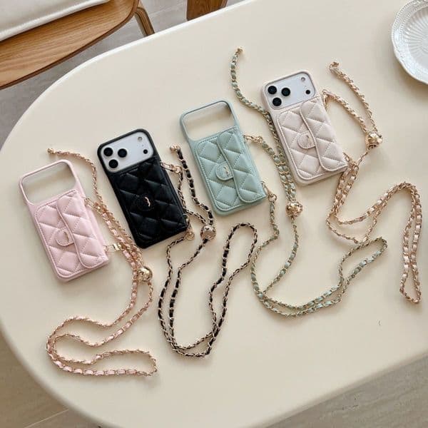 17 Pro Max Designer Phone Case leather Cross Body Phones Cases for iPhone 12 13 14 15 16 ProMax Leather Cases Luxury Chain Phones Cover Card Holder Coin Wallet dhgate