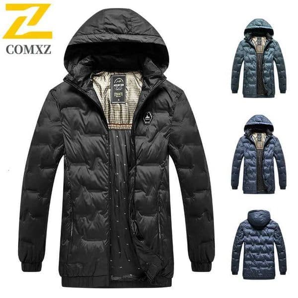 2025 New Mens Winter Jacket Light Luxury Business Thick Warm Detachable Hooded Parkas Casual Middle-aged Cold-proof Cotton Coat X251125