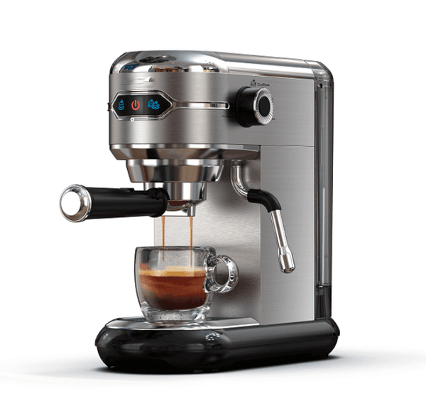 PSH11-SR 1450W automatic coffee machine capsule + coffee powder + milk foam 19Bar extraction mocha 3 in 1 half espresso 1 cup / 2 cup, electronic button powder hammer