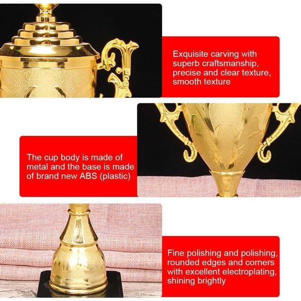 Gold Plastic Trophy Gold Trophy Cup 85 Inch Basketball Football Trophy Sports Competition Trophy for Championships TournamentsW251125