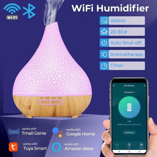 Intelligent humidifier essential oil diffuser aromatherapy ultrasonic air humidifier fragrance diffuser collaborates with Google Home X250425