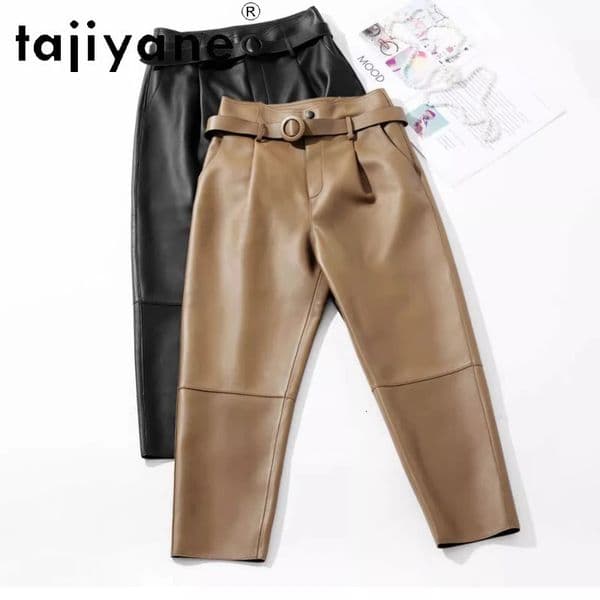 TAJIYANE Real Sheepskin Pant Genuine Leather Harem Trousers Arrivals Spring Womans Clothing Pantalones 2025 251124BANJIA