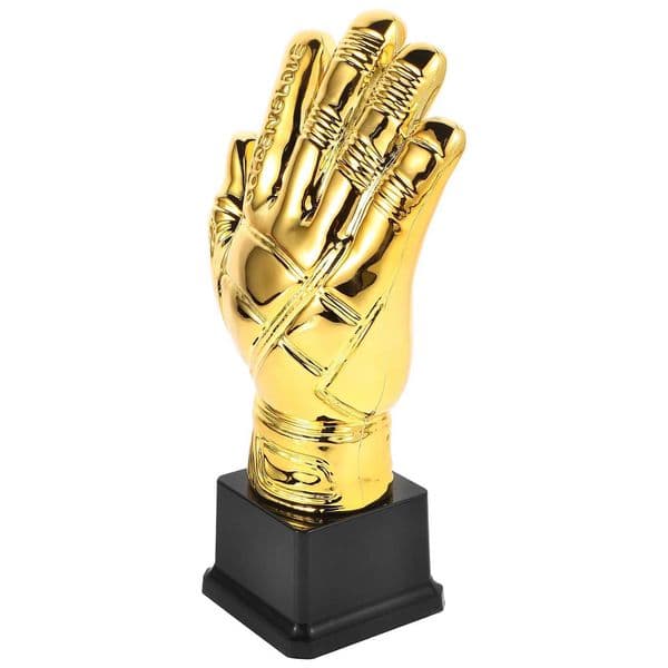 Gold Gloves Soccer Trophy Plastic Goalkeeper Award Mini Champion Prize For Kids School Competition Football Party DecorationsW251125