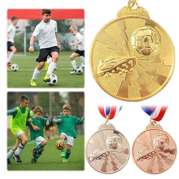 Soccer Medals Zinc Alloy Football Medals 2 Inch Sports Medals with Neck Ribbon for Sports Competitions CelebrationW251125