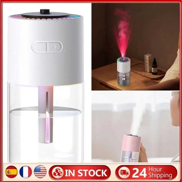 280ML car air humidifier with colored night light essential oil diffuser rechargeable purifier household car humidifier X250425
