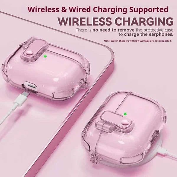 For AirPods 4 Case Candy Color Clear Earphone Case For Airpods Pro 2 3 1 4th Security Lock Cover Box Shockproof CoverW251125