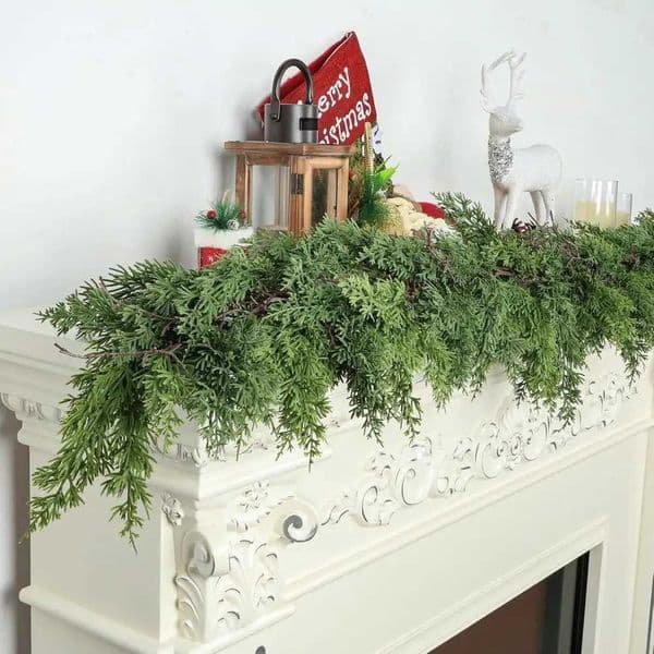 Festive Pine Garland Realistic Artificial Norfolk Pine Garland for Christmas Decor Indoor Outdoor Faux Greenery for Fireplace Z251125