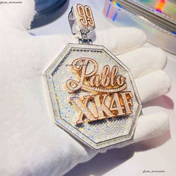 Hip Hop Sier Vvs d GRA Colorful Pendant Silicon Stone