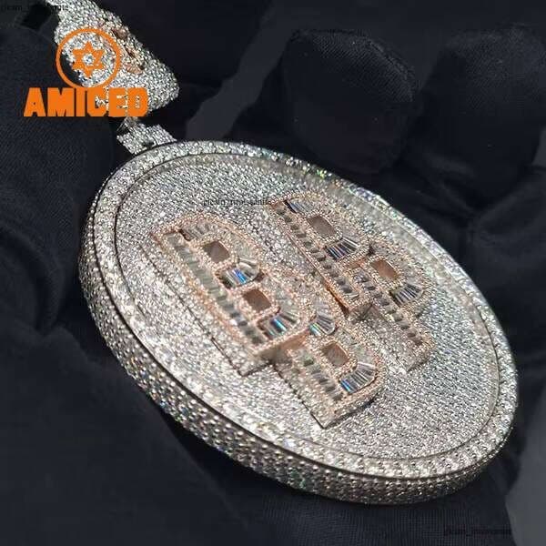 Iced Out Hip Hop Sier VVS Round GRA Medal Silicon Stone Pendant