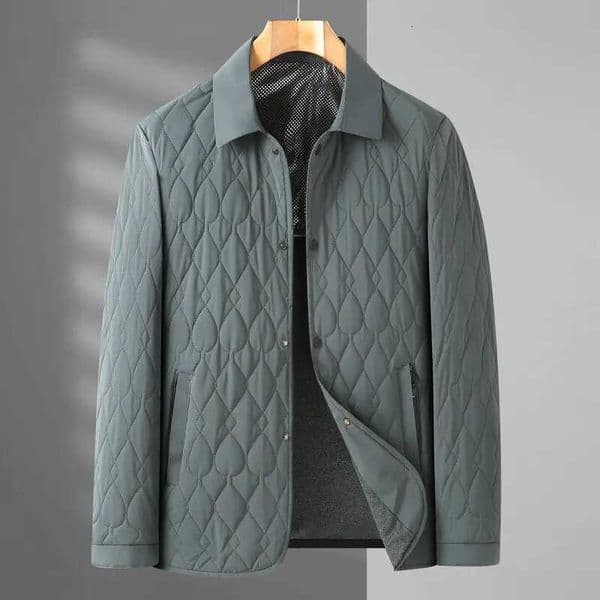2024 Winter New Mens Mulberry Silk Cotton Jacket Lightweight Cotton Jacket Windproof and Warm Business and LeisureM251125