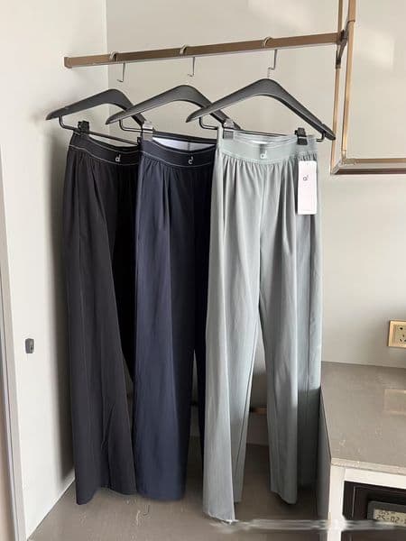 womens pants yoga pants a0 elastic waist show leg length classic sports pants Wide leg pants
