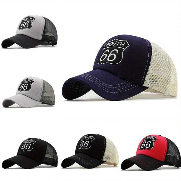 Unisex Casual Fashion Trend Baseball Cap Routh 66 Letter Embroidery Peaked Cap Comfortable and Breathable Lightweight Mesh CapT251125