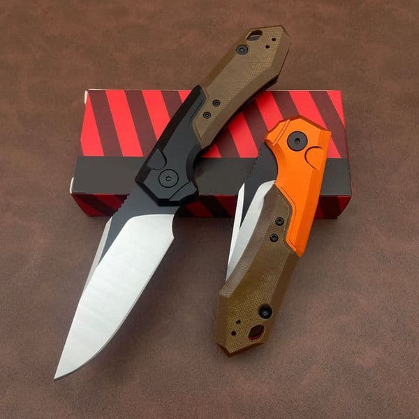 2Models 7851 Launch 19 Folding Knife 3.3" CPM-154 Two-Tone Clip Point Blade, Anodized Aluminum Handles