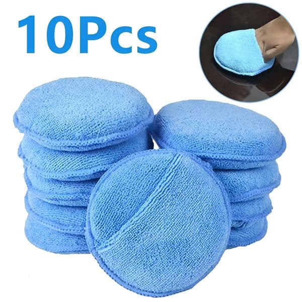 2PCS automobile wax polishing sponge 5 inch detailed applicator pad round pocket superfine fiber foam cleaning tool 250425