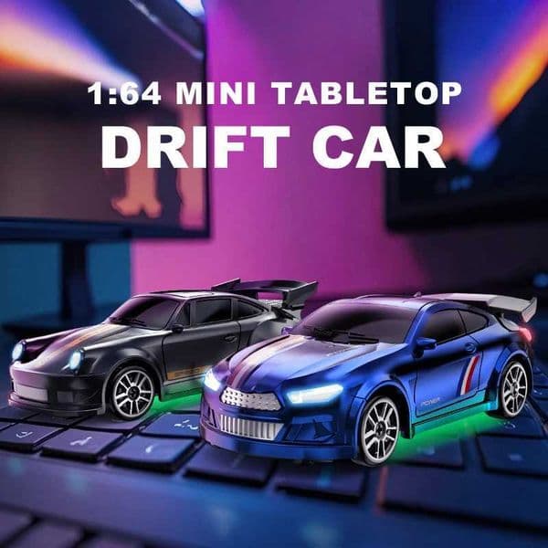 1/64 Scale Drift RC Car - 24GHz Desktop Mini Racing Model with ESP 4WD Remote Control Vehicle Toy for Adults Kids Ideal GiW251125