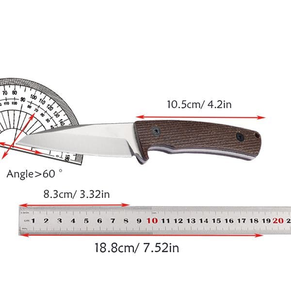 Top Quality A1139 Straight Knife DC53 folding knife Satin Tanto Blade CNC Linen Micarta Handle Outdoor Camping Fishing Hunting Fixed Blade Knives with Kydex
