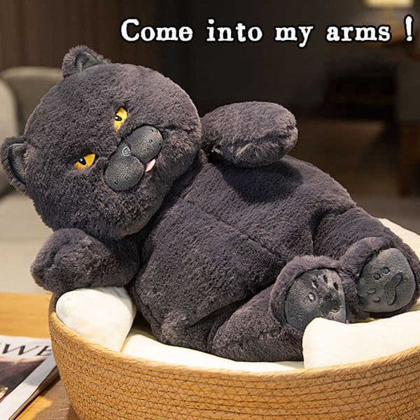 Kaii Christmas Kitten Low Black Elf Plush Toy Cat Attitude Soft Children Girl Boy Birthday Gift Y250425 W260306