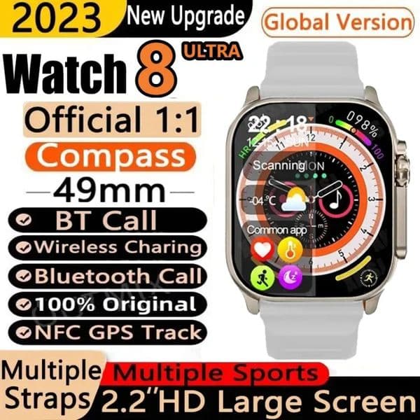 2025 New Smart Watch 8 Ultra Watch Ultra IWO Watch Ultra NFC Smartwatch Series 8 Bluetooth Call 2.2 Inch Wireless Fitness Watch