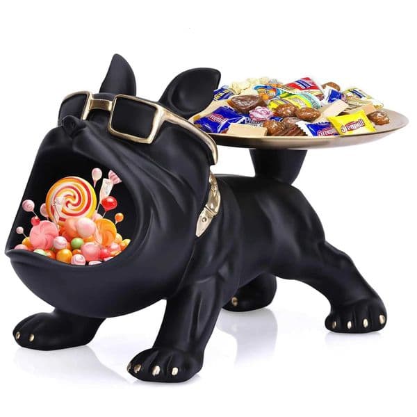Luxury 30cm Bulldog Figurine Dog Statue Resin Craft Home Decor Animal Ornament Puppy Sculpture with Storage Box Art Sculpture for Home Y251125